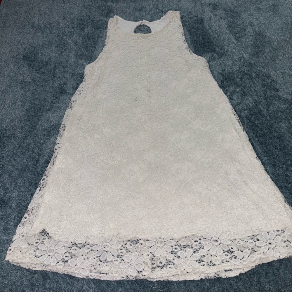 Ginger G. Lace Overlay Sleeveless Dress in Ivory Women’s Size Medium